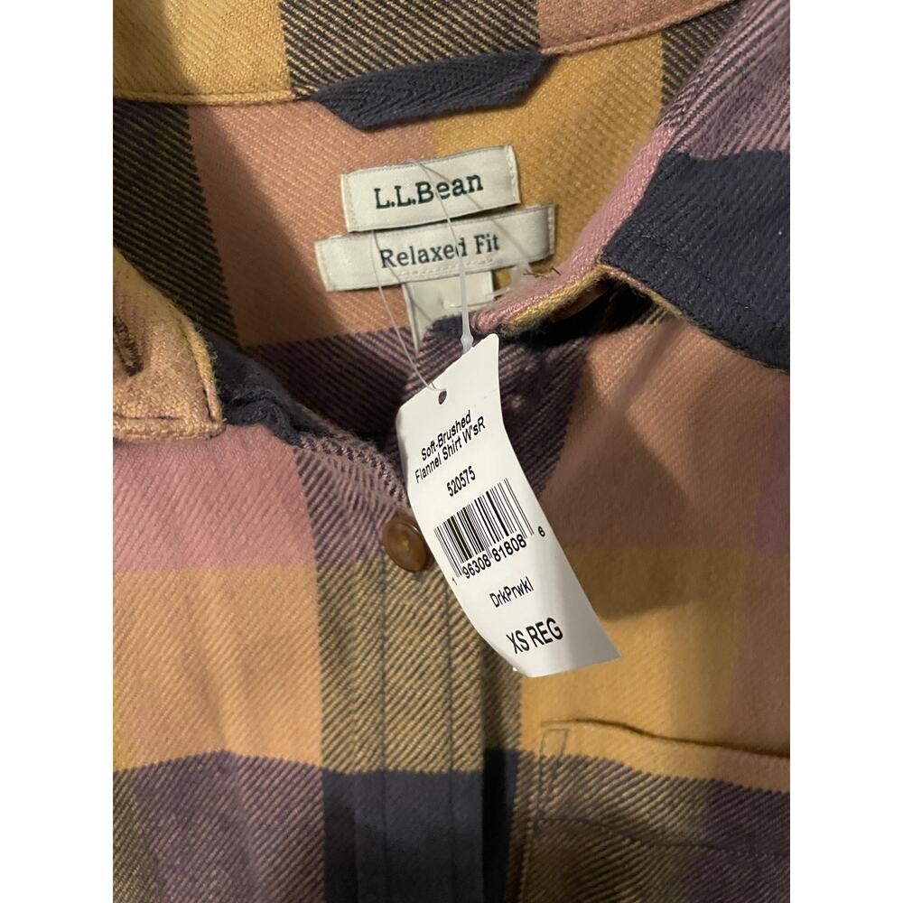 NWT ll bean flannel with side pockets